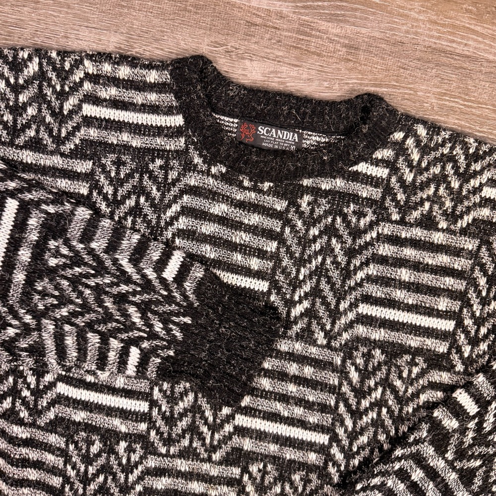 Vtg Scandia 90s Nordic Crewneck Sweater Mens Size XL Grandpacore Made‎ In USA